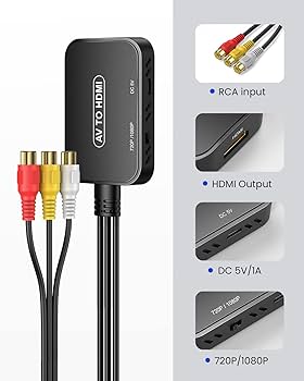 ［chi様］AV to HDMI RCA to HDMI Converter,AV to HDMI,Runbod 1080P Mini RCA